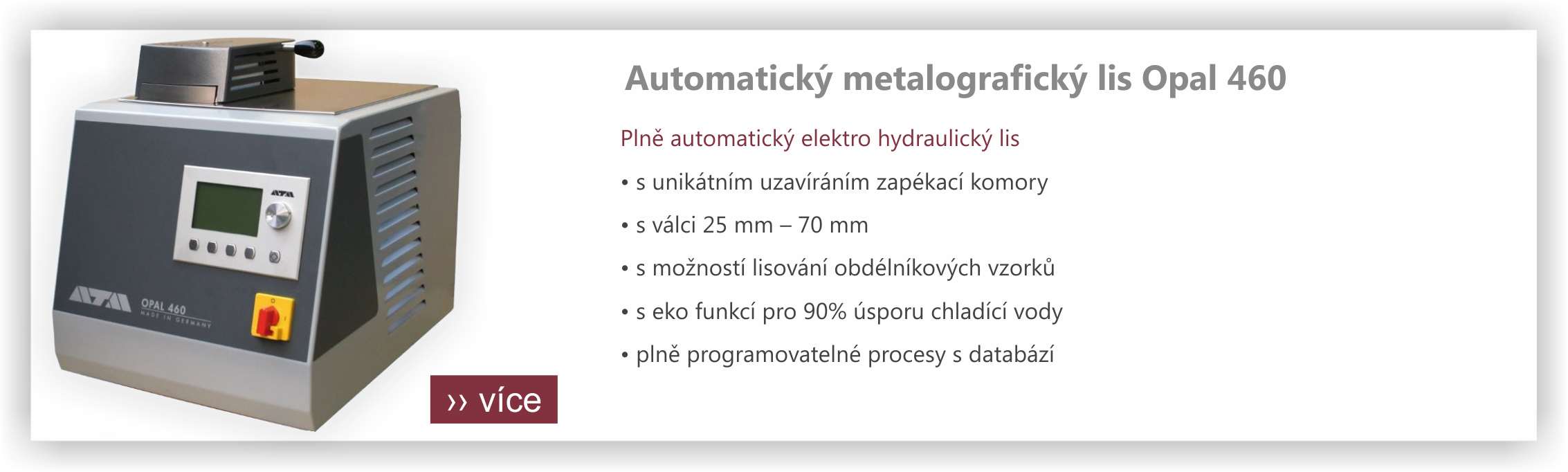 Automatický metalografický lis Opal 460